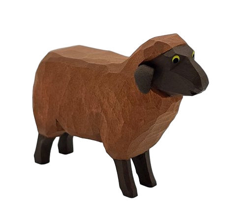 Lotte Sievers-Hahn Krippenfiguren 12cm, Schaf dunkel Kopf hoch 5cm