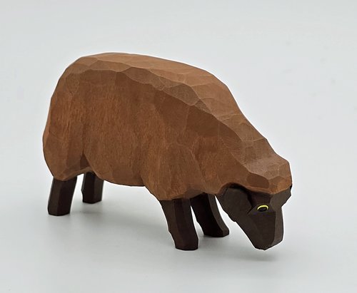 Lotte Sievers-Hahn Krippenfiguren 12cm, Schaf dunkel fressend 4cm