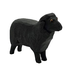 Lotte Sievers-Hahn Krippenfiguren 12cm, Schaf schwarz, Kopf hoch 5cm