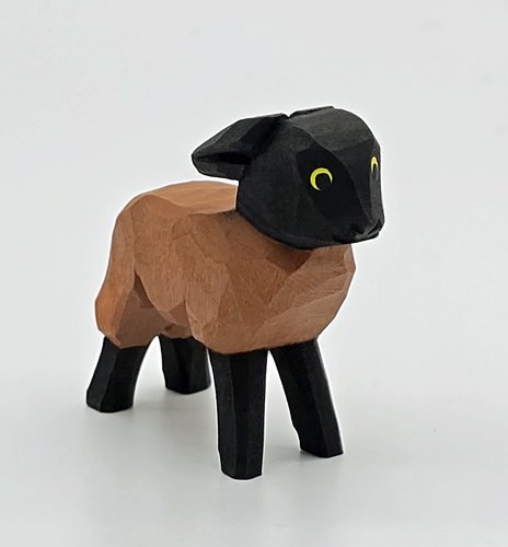 Lotte Sievers-Hahn Krippenfiguren 12cm, Lamm dunkel stehend 3,5cm
