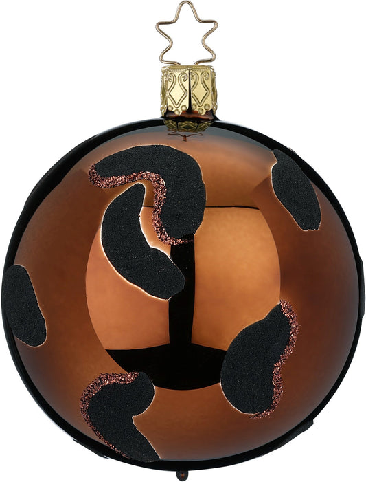INGE-GLAS Christbaumkugel Leopard, Cognac