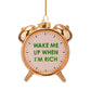 Vondels Glasornament Shiny Gold Rich Clock Alarm H9cm