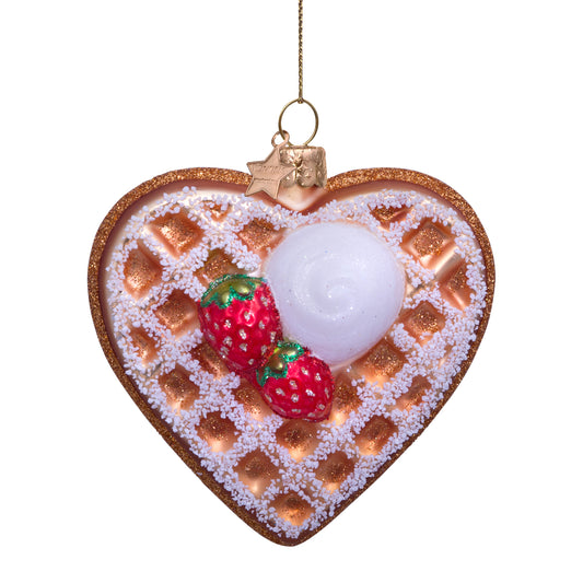 Vondels Glasornament Heart Waffle w/ice H8cm