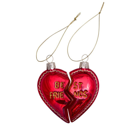 Vondels Glasornament Set of Best Friends Heart H8,5cm