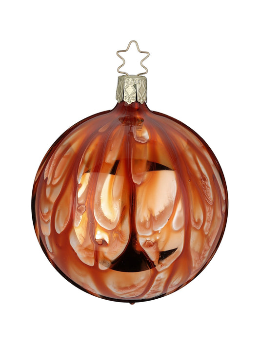 INGE-GLAS Christbaumkugel Kaminfeuer , Nougat glanz