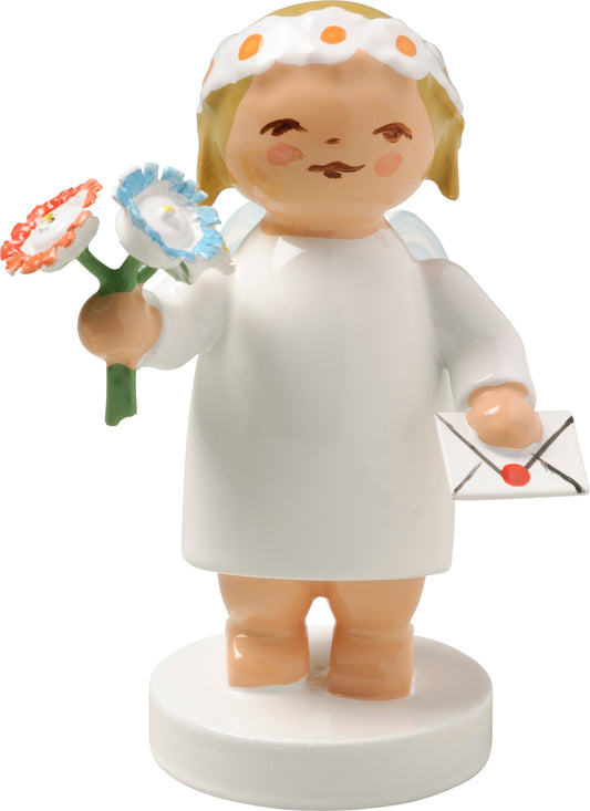 Wendt & Kühn Gratulantenengel mit Strauß und Brief