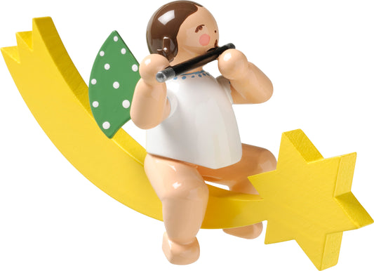 Wendt & Kühn Engel mit Querflöte, auf Schweif
