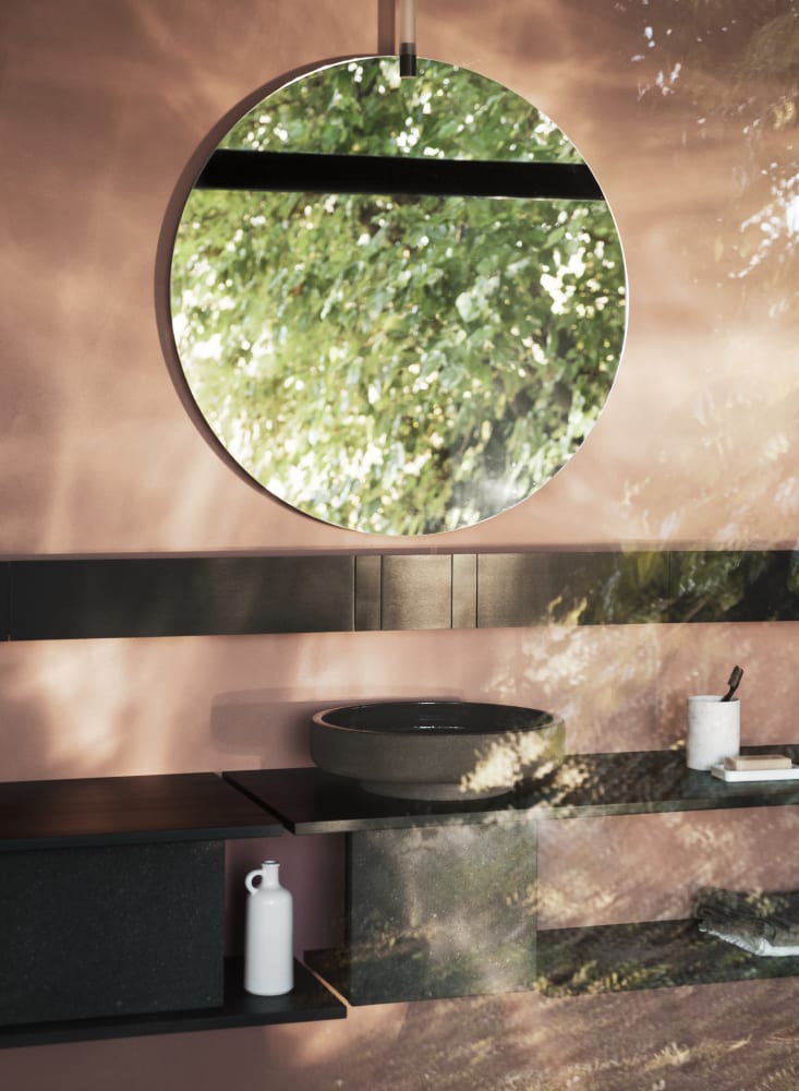 agape Cenote, Runder Aufsatzwaschtisch aus Ton, Patricia Urquiola