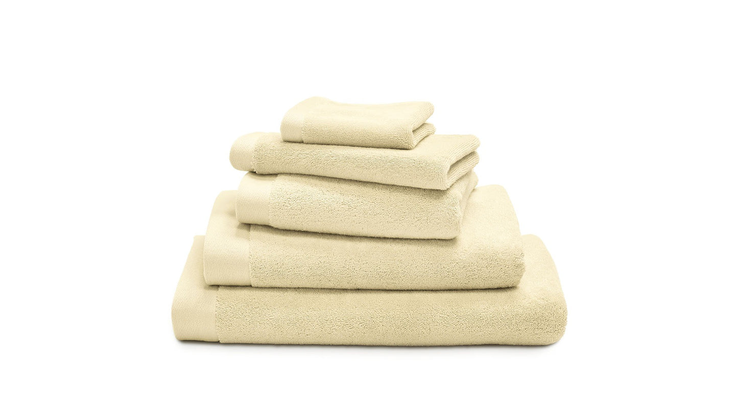 LUIZ Grace hochfloriges Luxushandtuch mit beidseitigem Satinabschluss, 100% Bio Baumwolle