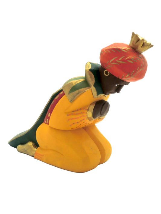 Lotte Sievers-Hahn Krippenfiguren 24cm, König, farbig, grüner Mantel, 16cm