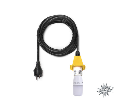 Herrnhuter Sterne Kabel für A4/A7 schwarz mit LED, Kappe Gelb