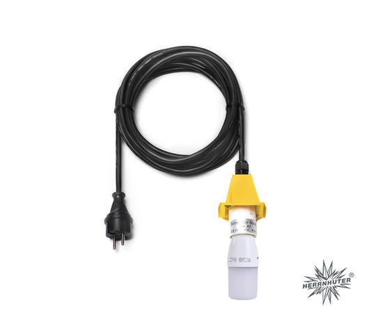 Herrnhuter Sterne Kabel für A4/A7 schwarz mit LED, Kappe Gelb