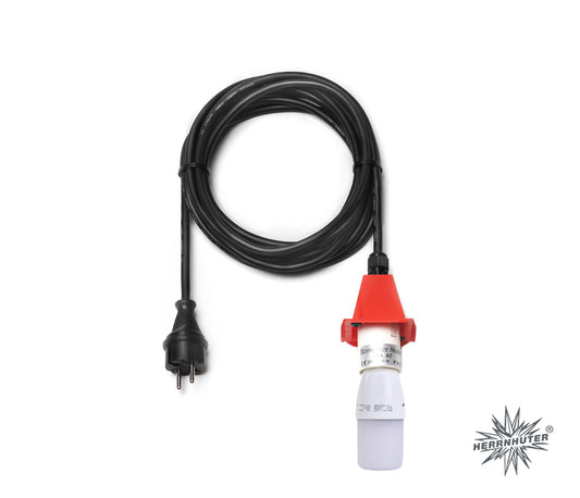 Herrnhuter Sterne Kabel für A4/A7 schwarz mit LED, Kappe Rot