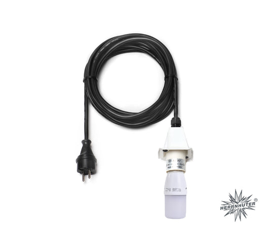 Herrnhuter Sterne Kabel für A4/A7 schwarz mit LED, Kappe Weiß