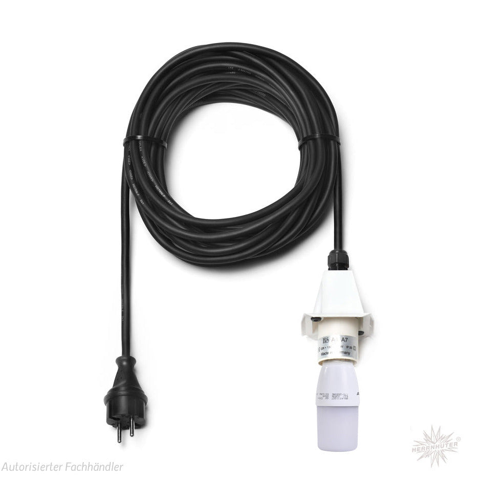 Herrnhuter Sterne Kabel für A4/A7 schwarz mit LED und Abdeckkappe