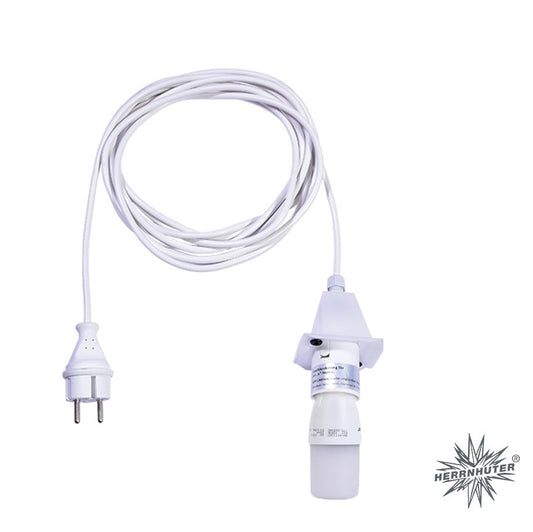Herrnhuter Sterne Kabel für A4/A7, weiß mit LED, 5m, Kappe Weiß, nur für Innenbereich