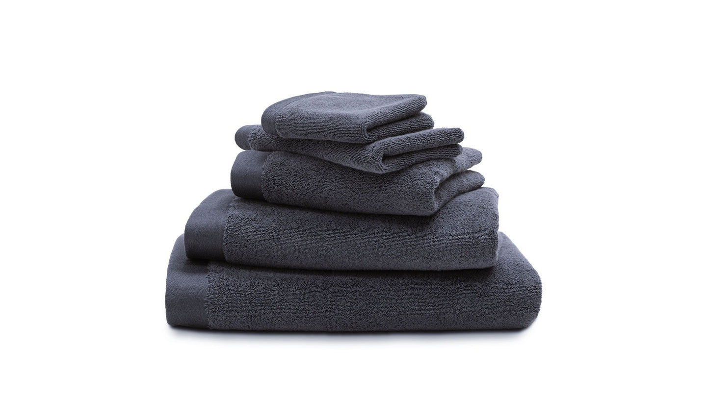 LUIZ Grace hochfloriges Luxushandtuch mit beidseitigem Satinabschluss, 100% Bio Baumwolle