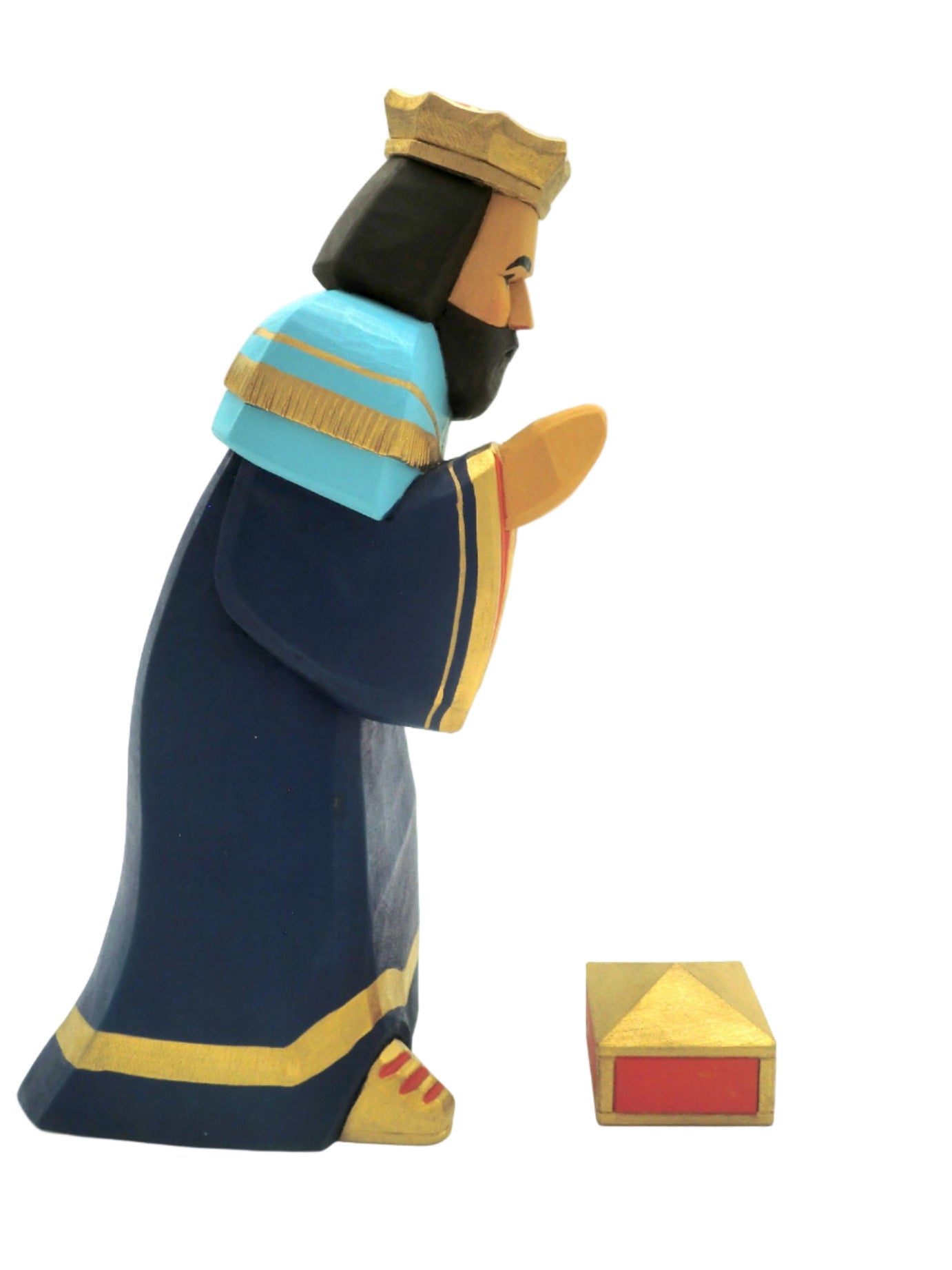 Lotte Sievers-Hahn Krippenfiguren 24cm, König, blau, mit Geschenkkasten, 22,5cm
