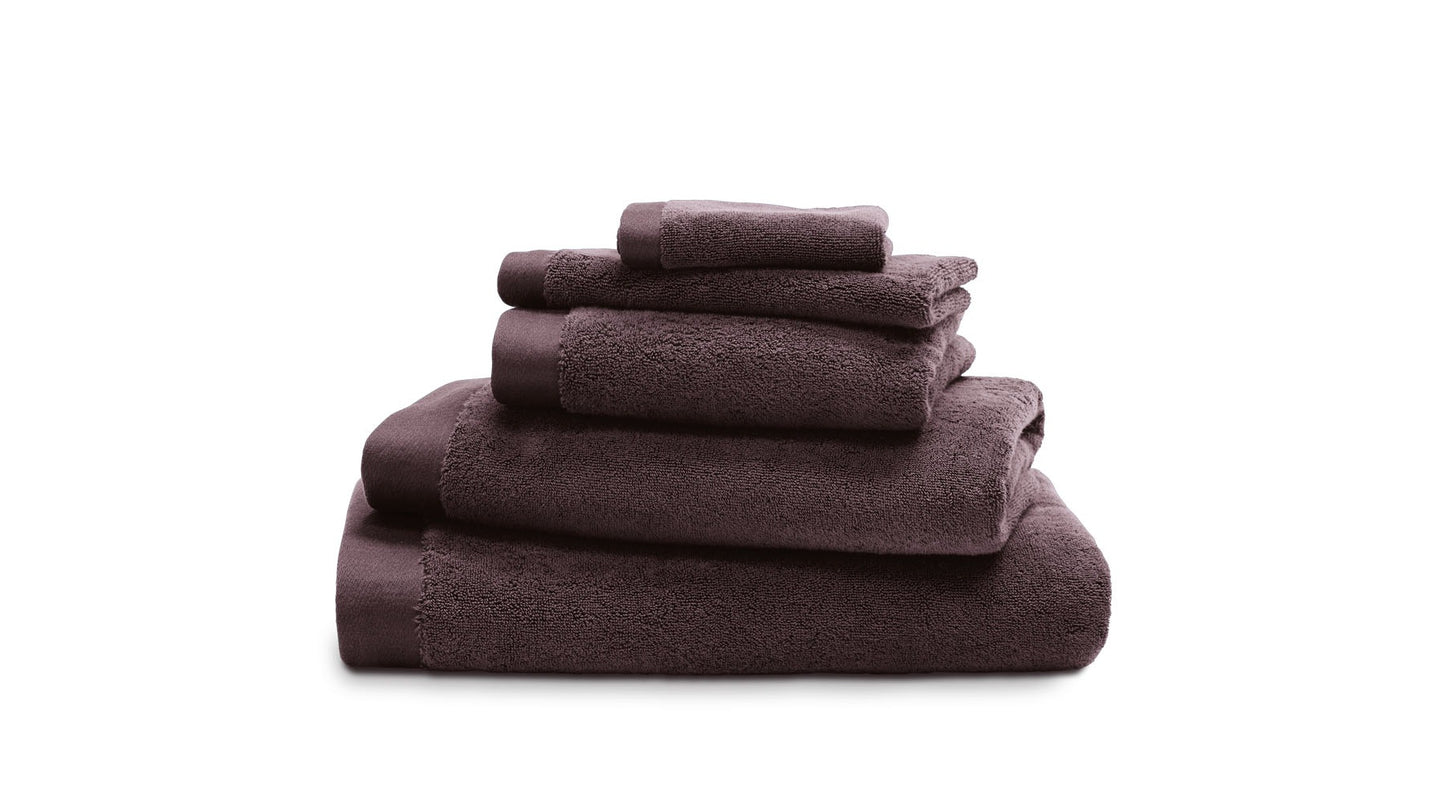 LUIZ Grace hochfloriges Luxushandtuch mit beidseitigem Satinabschluss, 100% Bio Baumwolle