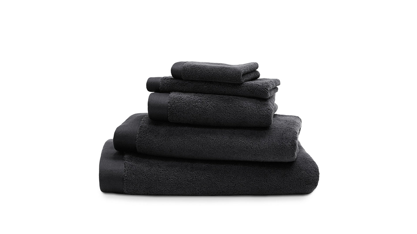 LUIZ Grace hochfloriges Luxushandtuch mit beidseitigem Satinabschluss, 100% Bio Baumwolle