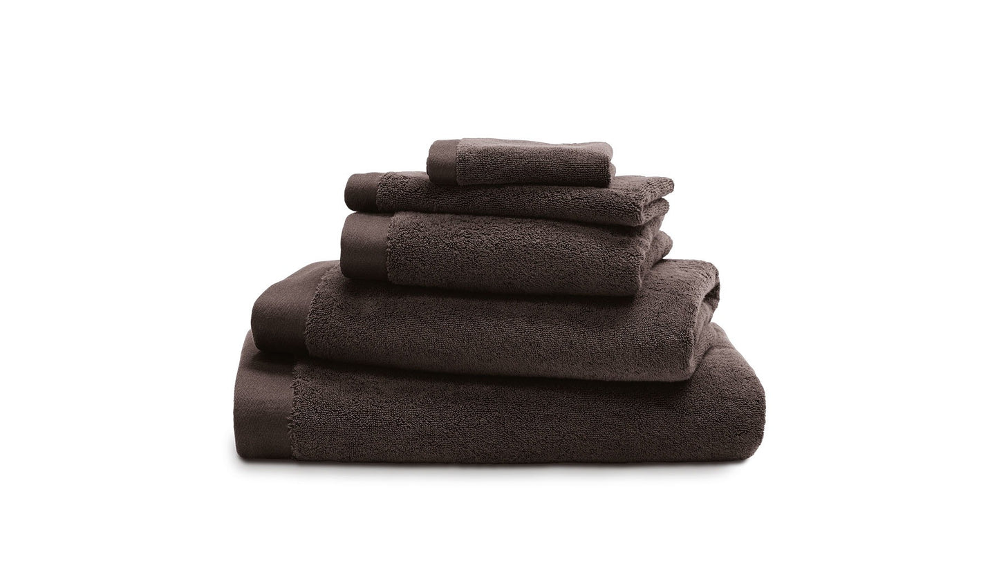 LUIZ Grace hochfloriges Luxushandtuch mit beidseitigem Satinabschluss, 100% Bio Baumwolle