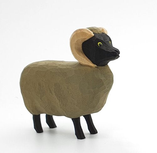 Lotte Sievers-Hahn Krippenfiguren 12cm, Heidschnucke Kopf hoch 7cm