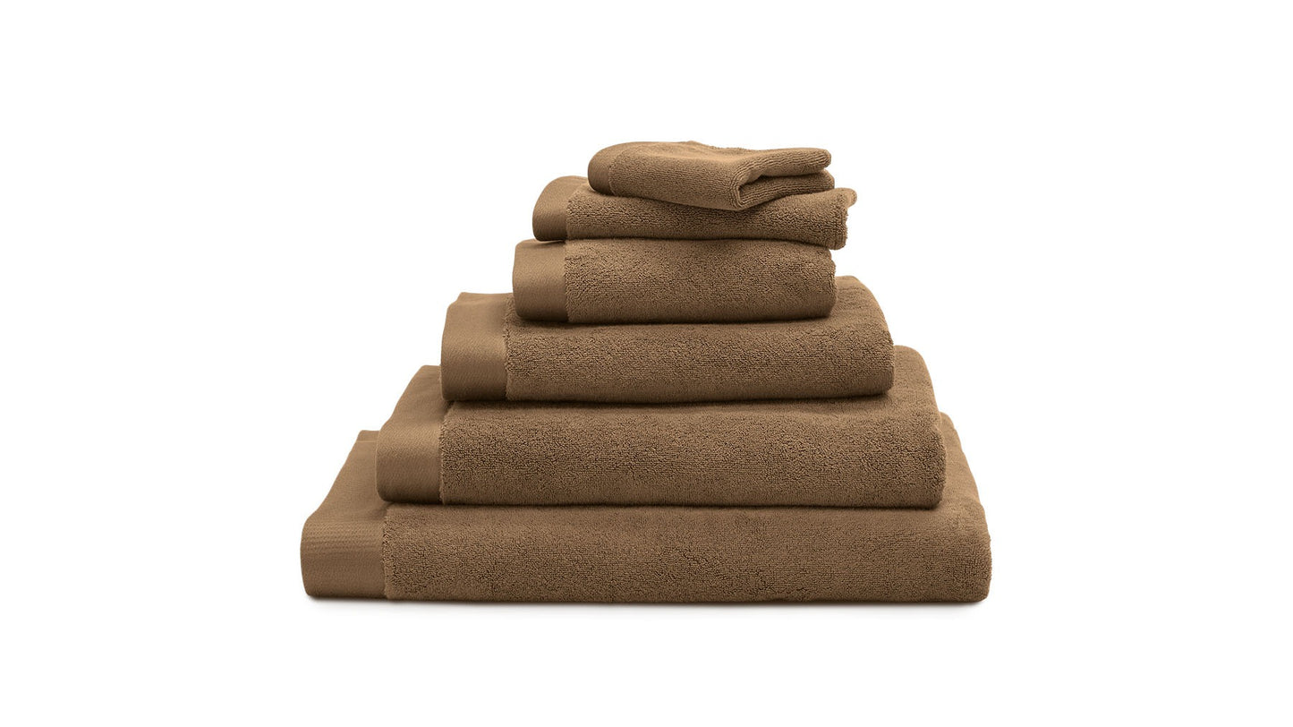 LUIZ Grace hochfloriges Luxushandtuch mit beidseitigem Satinabschluss, 100% Bio Baumwolle