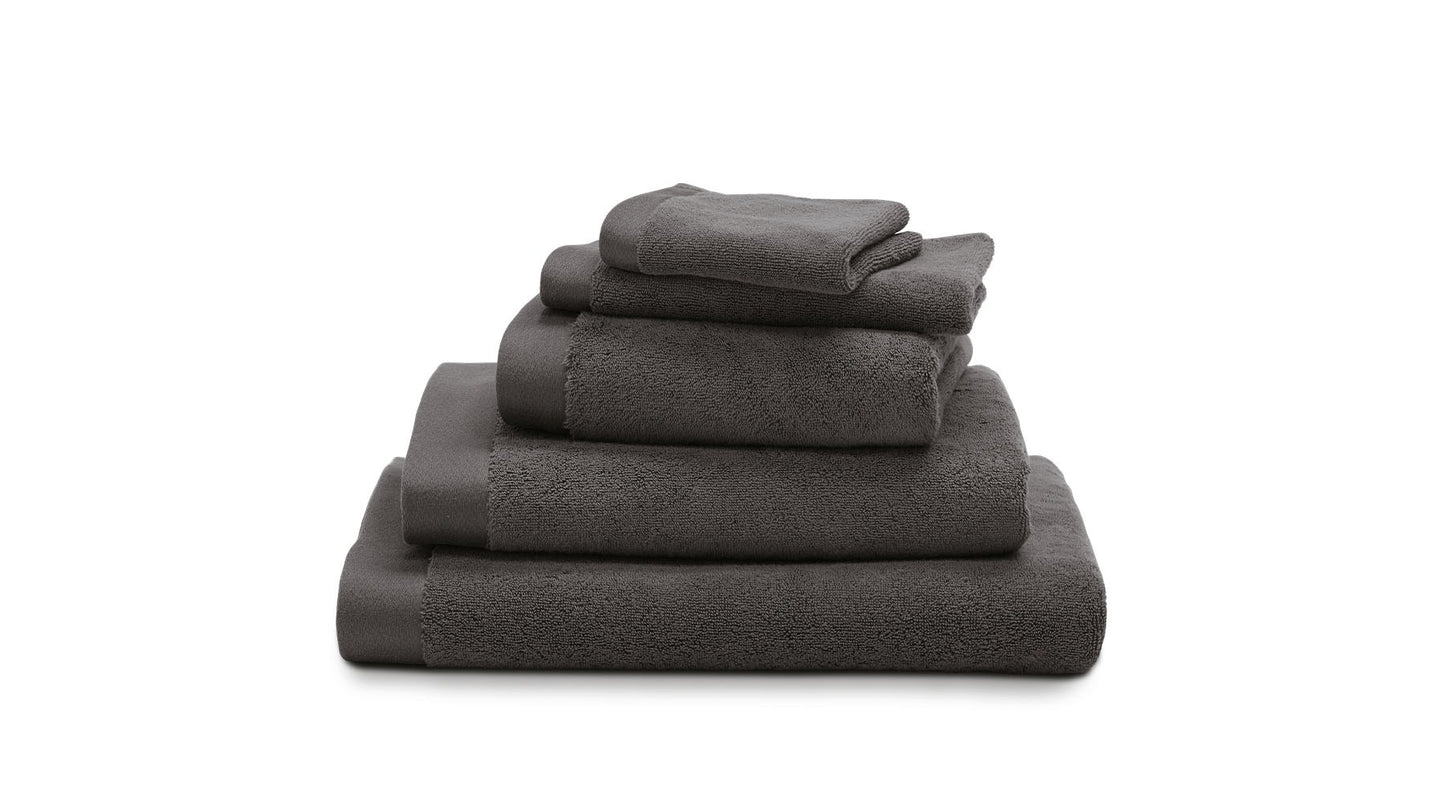 LUIZ Grace hochfloriges Luxushandtuch mit beidseitigem Satinabschluss, 100% Bio Baumwolle