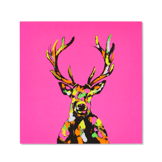 Bethge Grußkarte Hirsch Neon Pink von Isabelle Stremme