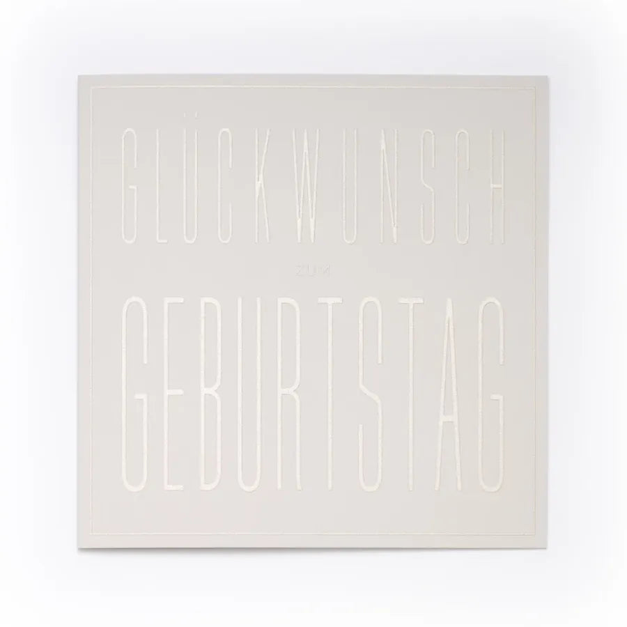 Bethge Grußkarte Geburtstag Typo "Glückwunsch..." Pure Sand