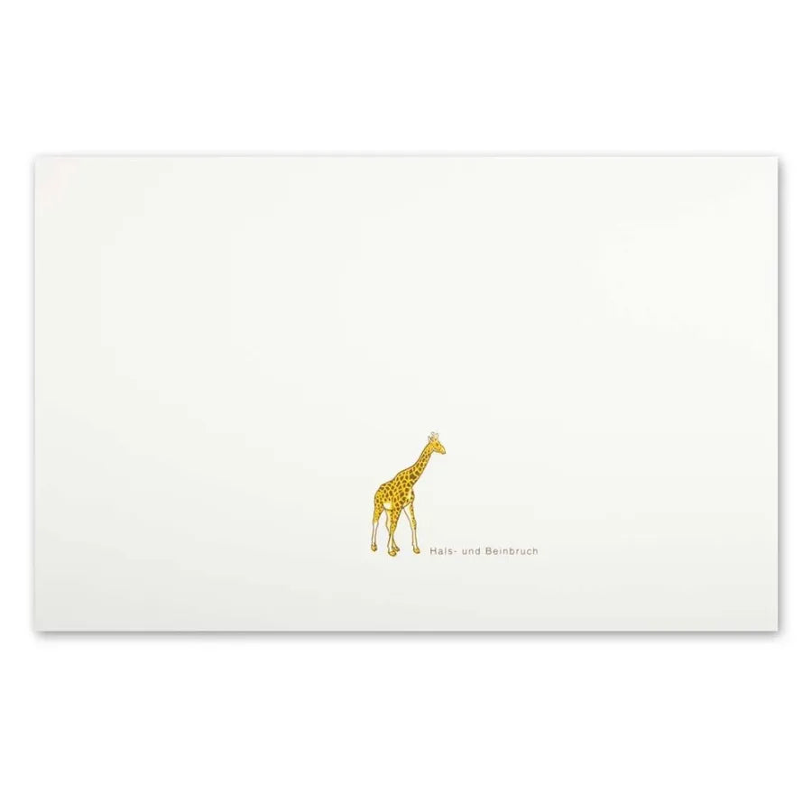 Bethge Grußkarte Giraffe "Hals- und Beinbruch"