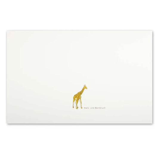 Bethge Grußkarte Giraffe "Hals- und Beinbruch"