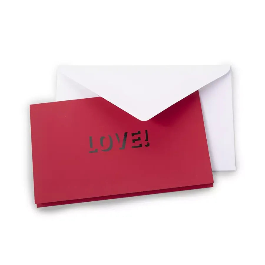 Bethge Grußkarte Love Silhouette Klappkarte Schwarz auf Rot Mini