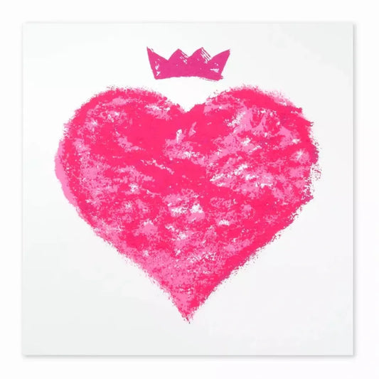 Bethge Grußkarte Queen of Hearts Neonpink