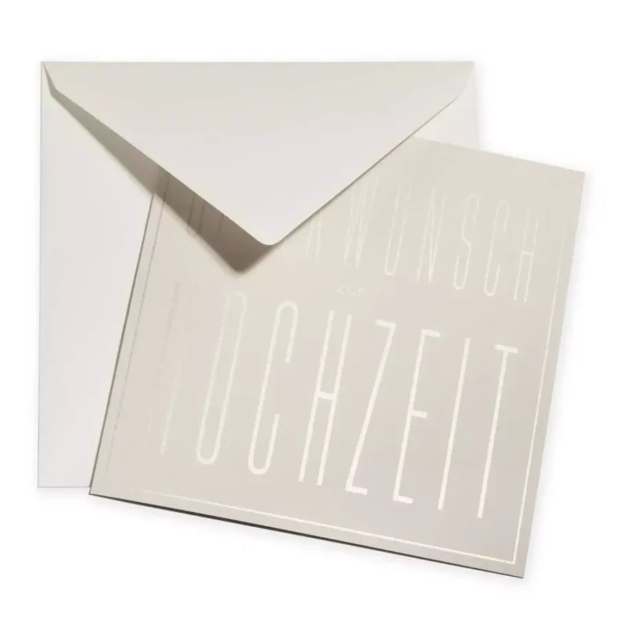 Bethge Typo Glückwunsch zur Hochzeit Pure Sand Grußkarte