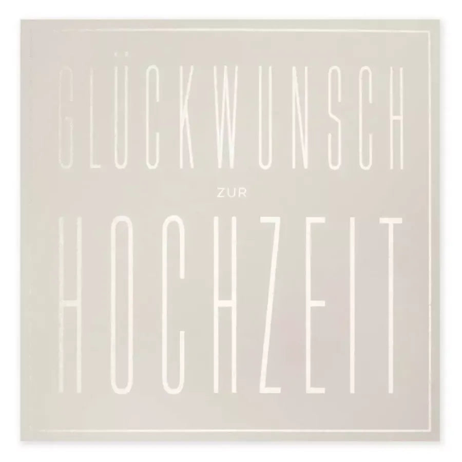 Bethge Typo Glückwunsch zur Hochzeit Pure Sand Grußkarte