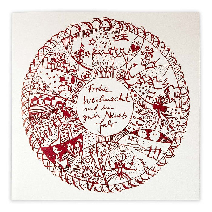 Bethge Weihnachtskarte Mandala Perlmutt