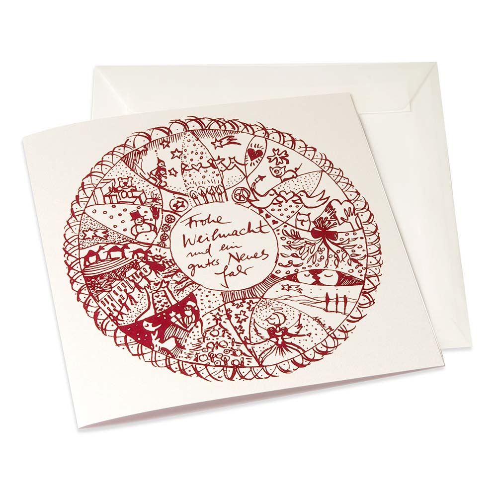 Bethge Weihnachtskarte Mandala Perlmutt