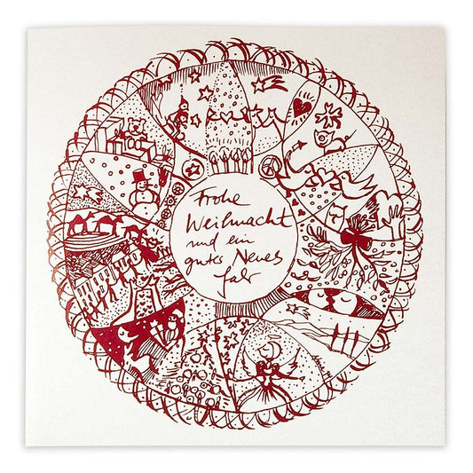 Bethge Weihnachtskarte Mandala Perlmutt