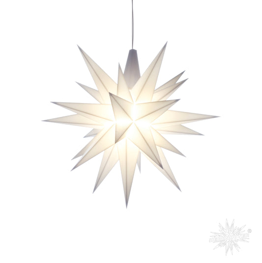 Herrnhuter Stern aus Kunststoff 13cm, A1e weiß, inkl. LED