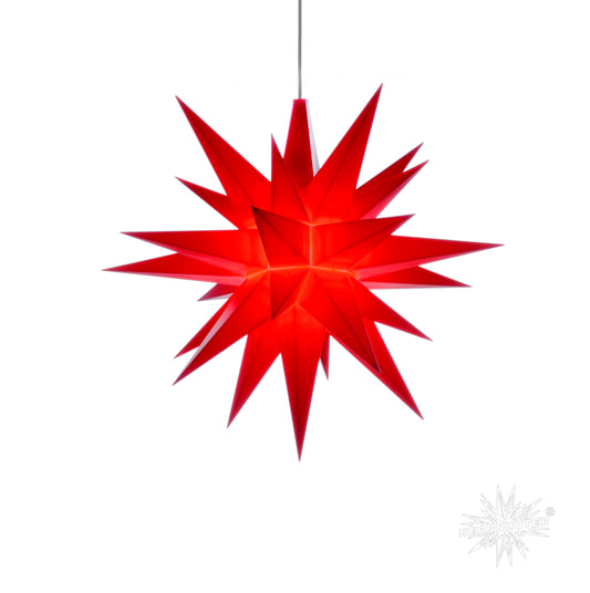 Herrnhuter Stern aus Kunststoff 13cm, A1e rot, inkl. LED