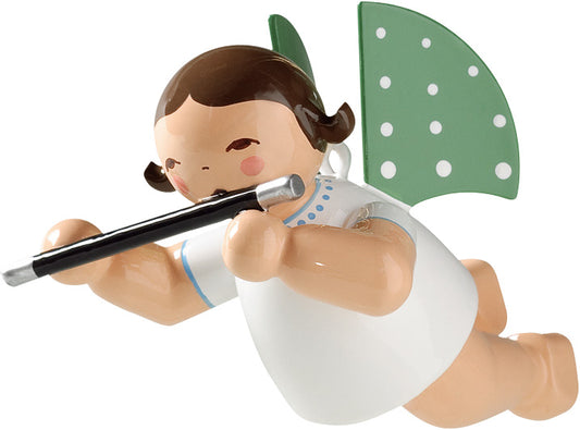 Wendt & Kühn Engel schwebend, mit Querflöte