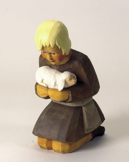 Lotte Sievers-Hahn Krippenfiguren 24cm, Hirte mit Lamm 14cm