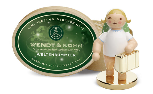 Wendt & Kühn Goldedition No 11, Weltenbummler - Engel mit Koffer, limitierte Sonderedition 2018