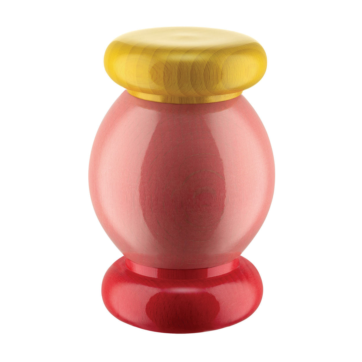 Alessi 100  Values Collection Salz-/Pfeffer- und Gewürzmühle aus Buchenholz nieder, rosa, rot und gelb