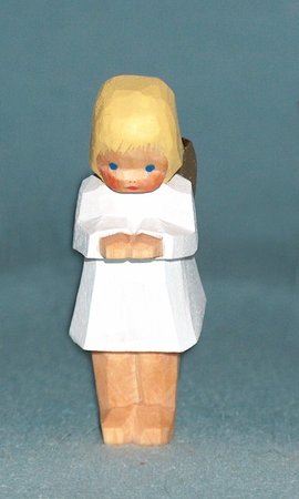 Lotte Sievers-Hahn Krippenfiguren 12cm, Engel neugierig, blond, 6cm