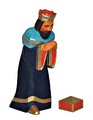 Lotte Sievers-Hahn Krippenfiguren 24cm, König, blau, mit Geschenkkasten, 22,5cm