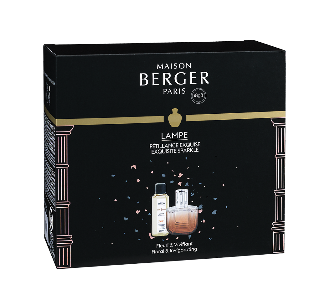 Lampe Berger Geschenkset OLYMPE, Kupfer-Rosé mit 250ml Essenz "Pétillance Exquise" NEU