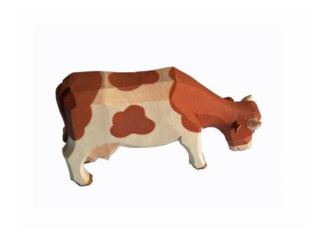 Lotte Sievers-Hahn Figur Kuh fressend, passend zu den 12 cm Krippenfiguren, braun gescheckt
