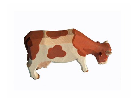 Lotte Sievers-Hahn Krippenfiguren 12cm, Kuh fressend, braun gefleckt 6,5cm